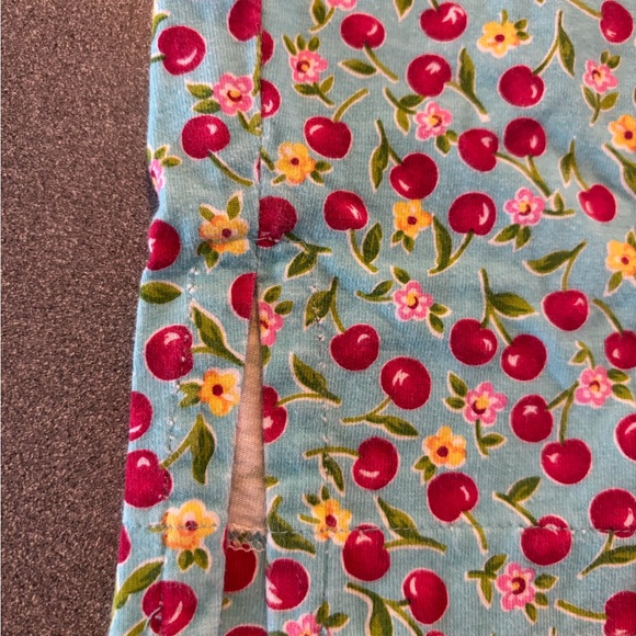 Vintage Canon  Mint Green and Red women’s Pajama Set Cherry print. SZ LARGE - Picture 5 of 10